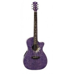 Guitarra Electroacustica Luna Flora Passionflower Purpura (FLO PF QM)