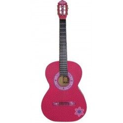 Guitarra Acustica La Española Rosa Con Flores - Envío Gratuito