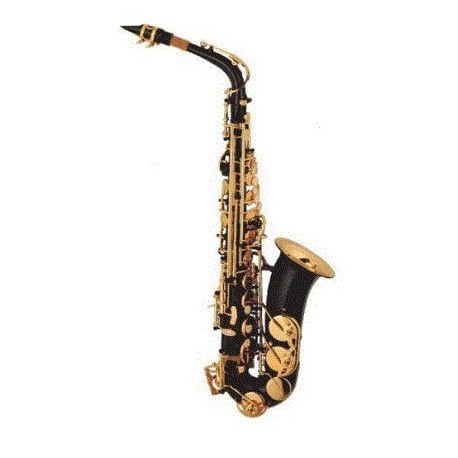 Saxofon Alto Silvertone Mib Negro con Llaves y Pabellon Doradas (SLSX020) - Envío Gratuito