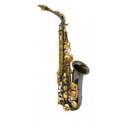 Saxofon Alto Silvertone Mib Negro con Llaves Doradas (SLSX019)