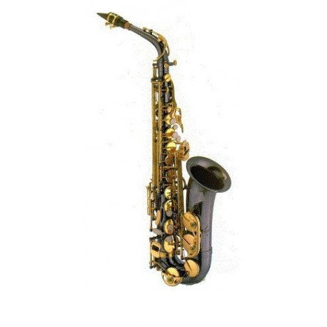 Saxofon Alto Silvertone Mib Negro con Llaves Doradas (SLSX019) - Envío Gratuito