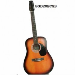 Guitarra Electroacustica SEGOVIA GUITARRA TEXANA E/ACUSTICA ROJO SUNBURTS 12 CDAS SEGOVIA  SGD20ECSB